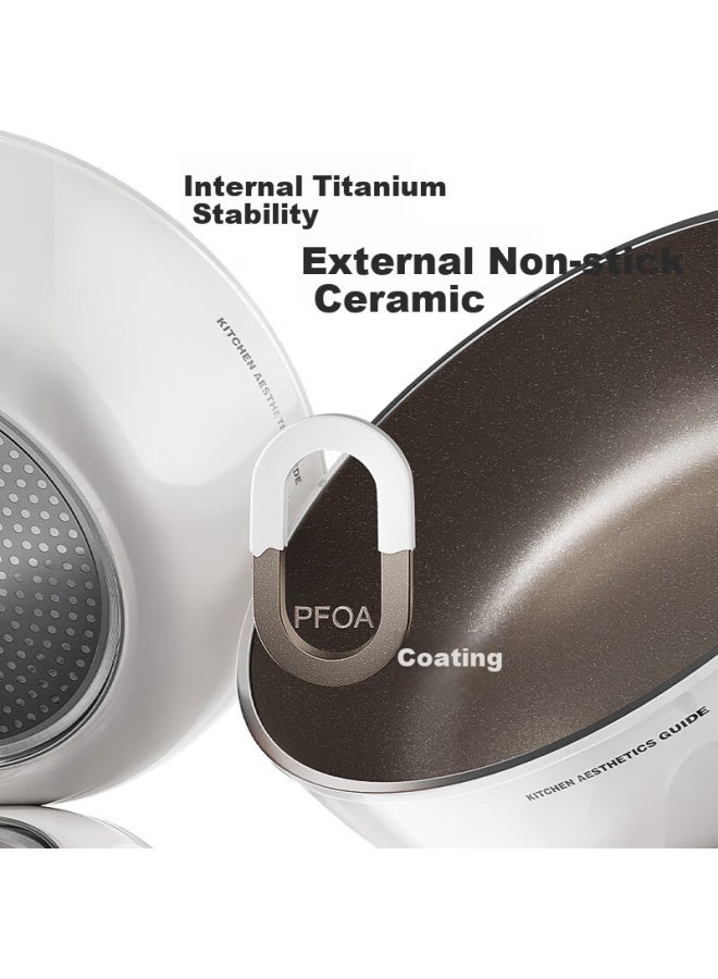 Nintaus Non-stick Titanium Ceramic Flat Frying Pan Small Skillet No Coating Household Cooking Pan Pancake Pan Compatible With Gas And Induction Cooktops - Image 3
