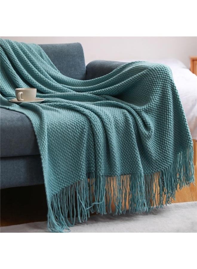 yongsheng Cozy Lightweight Decorative Throw, Warm Woven Blanket with Tassels for Couch Sofa, Bed and Living Room, All Seasons for Women, Men and Kids (127x176cm)  - Image 4