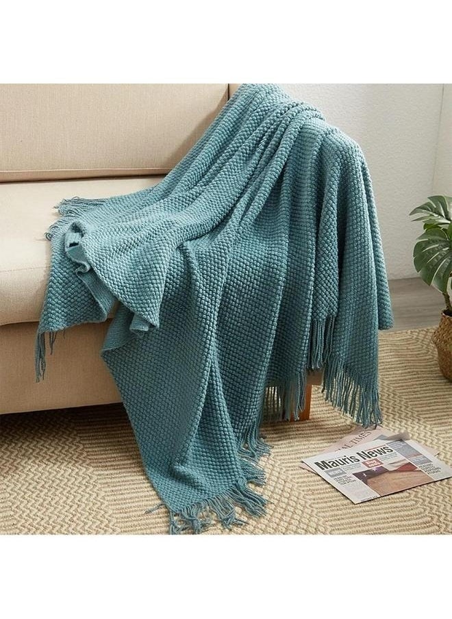 yongsheng Cozy Lightweight Decorative Throw, Warm Woven Blanket with Tassels for Couch Sofa, Bed and Living Room, All Seasons for Women, Men and Kids (127x176cm)  - Image 5
