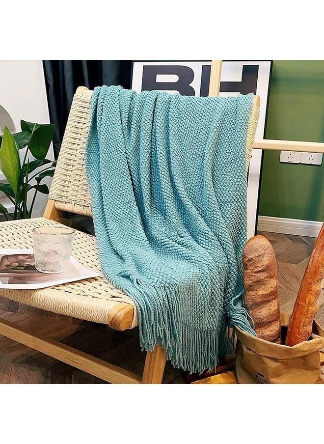 yongsheng Cozy Lightweight Decorative Throw, Warm Woven Blanket with Tassels for Couch Sofa, Bed and Living Room, All Seasons for Women, Men and Kids (127x176cm)  - Image 2