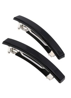CAMILA Paris Ad2/2 French Hair Barrette Clip For Girls Set Of 2 Black Small Rubberized Metal Clasp Strong Hold Grip Hair Clips For Women No Slip Styling Girls Hair Accessories Made In France  - Image 1
