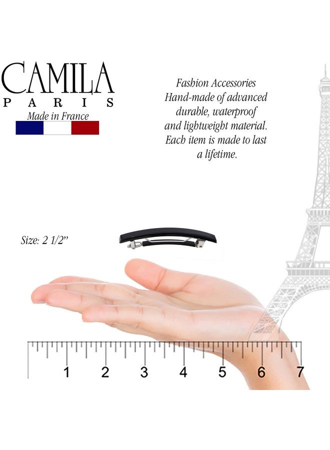 كاميلا باريس Ad2/2 مشبك شعر فرنسي للفتيات، مجموعة من 2 مشبك معدني مطاطي صغير أسود، مشابك شعر قوية للنساء لا تنزلق، إكسسوارات شعر للفتيات مصنوعة في فرنسا - Image 3