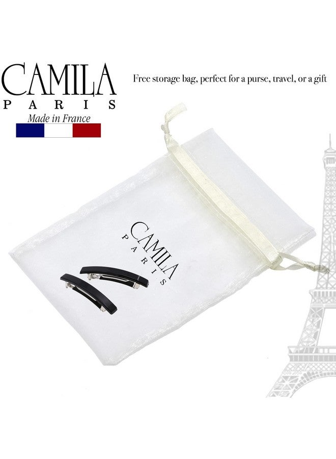 كاميلا باريس Ad2/2 مشبك شعر فرنسي للفتيات، مجموعة من 2 مشبك معدني مطاطي صغير أسود، مشابك شعر قوية للنساء لا تنزلق، إكسسوارات شعر للفتيات مصنوعة في فرنسا - Image 5