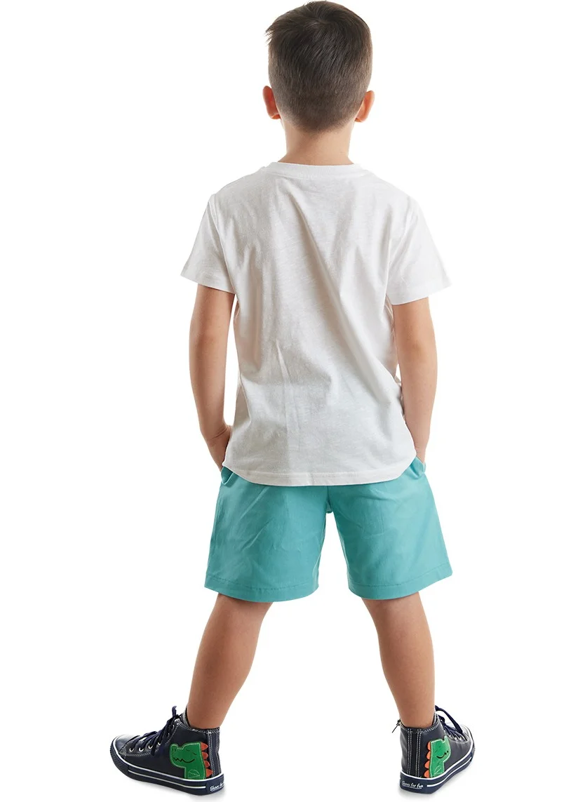 Denokids Crocodile Boy T-Shirt Gabardine Shorts Set