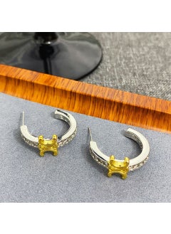 French Vintage Luxury Shiny Triumph Arch C-Shaped Earrings Fashionable Metal Style Simple Elegant Ear Jewelry Main picture (copper plated with real gold)- 60392