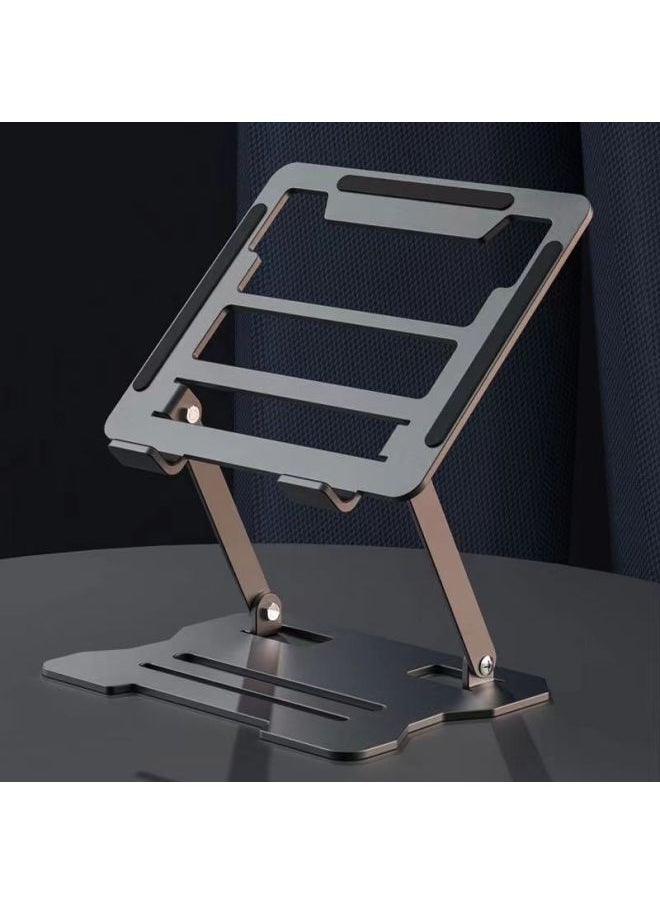 Generic - Notebook Computer Convenient Foldable Multi-function Heat Dissipation Notebook Tablet Computer Alloy Bracket Wholesale-Color:Enhanced Heat Dissipation Model Black Installation-free - Image 1