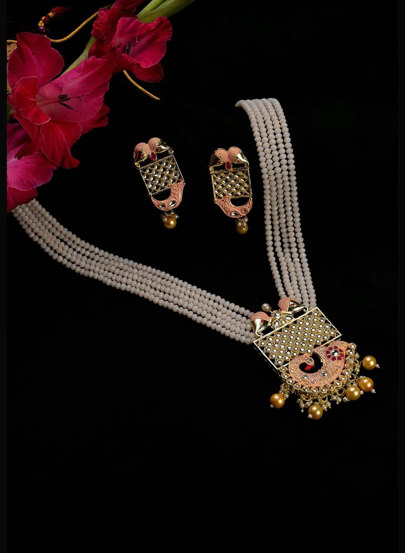 SOHI Kundan Meenakari Gold Plated Necklace Set