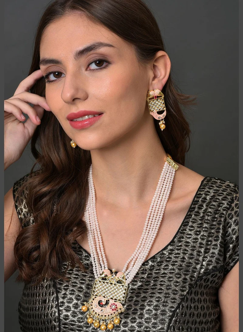 SOHI Kundan Meenakari Gold Plated Necklace Set