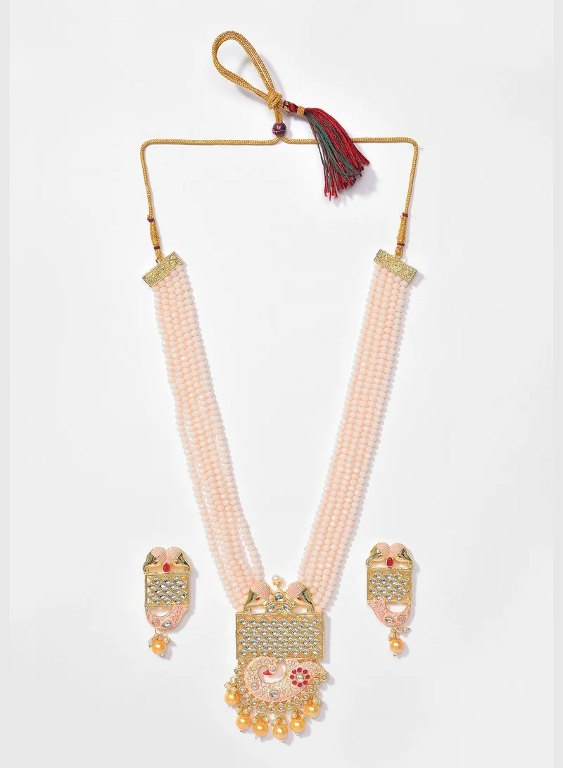 SOHI Kundan Meenakari Gold Plated Necklace Set