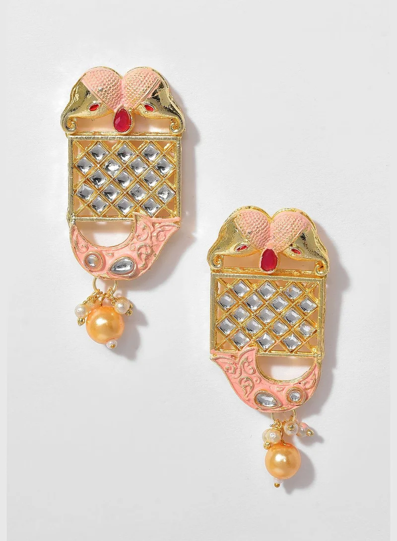 SOHI Kundan Meenakari Gold Plated Necklace Set