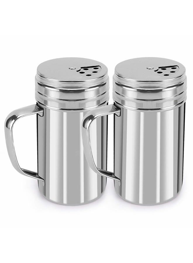 accmor 13oz Salt and Pepper Shakers with Adjustable Pour Holes, Stainless Steel Dredge Shaker, Seasoning Spice Shakers for Salt Pepper Cinnamon Sugar Flour - Image 1