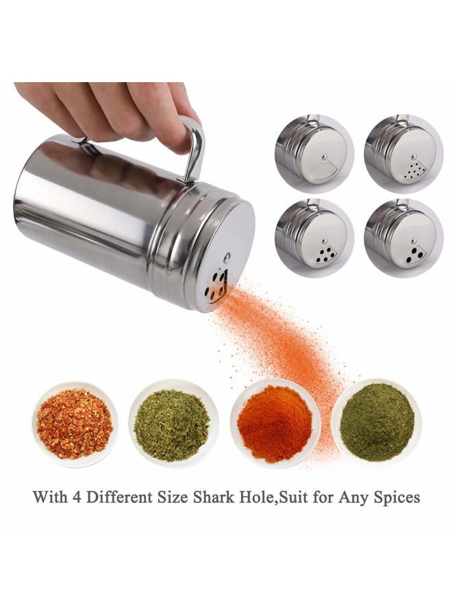 accmor 13oz Salt and Pepper Shakers with Adjustable Pour Holes, Stainless Steel Dredge Shaker, Seasoning Spice Shakers for Salt Pepper Cinnamon Sugar Flour - Image 5