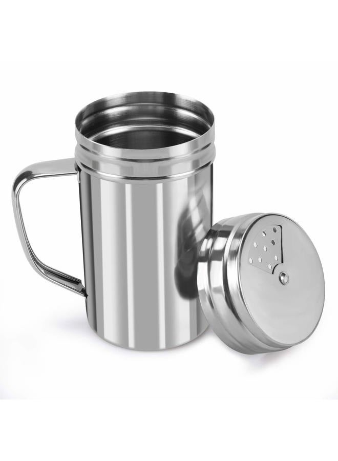 accmor 13oz Salt and Pepper Shakers with Adjustable Pour Holes, Stainless Steel Dredge Shaker, Seasoning Spice Shakers for Salt Pepper Cinnamon Sugar Flour - Image 2