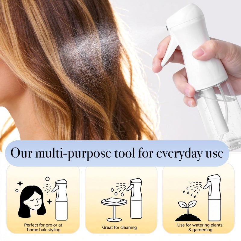 RMNJPW 3Pack Continuous Spray Bottle 200ml, Ultra Fine Water Mister Refillable Empty Spray Bottle for Hair Styling, Salon, Skin Care, Cleaning & Plants (6.8oz Clear) - Image 5
