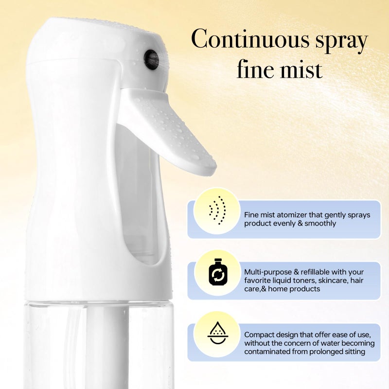 RMNJPW 3Pack Continuous Spray Bottle 200ml, Ultra Fine Water Mister Refillable Empty Spray Bottle for Hair Styling, Salon, Skin Care, Cleaning & Plants (6.8oz Clear) - Image 3