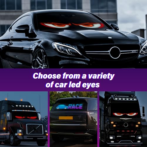 Sooguard LED Eyes for Truck Windshield 524x76in Ojos led para Carro DIY Programmable LED Matrix Panel with Dual Bluetooth APP Remote Control for SemiTruckWindshield Modification - Image 3