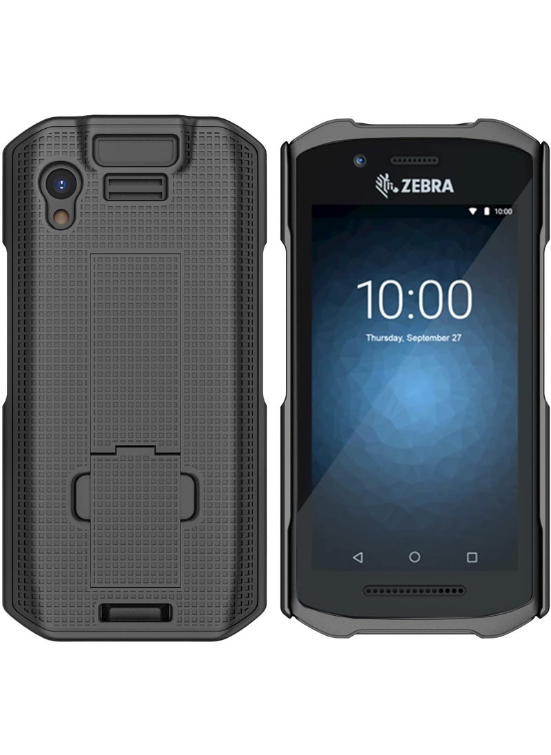 Nakedcellphone Case with Stand for Zebra TC21 TC26 Mobile Computer Scanner, Nakedcellphone Textured Slim Hard Shell Protector Cover with Kickstand - Black  - Image 2