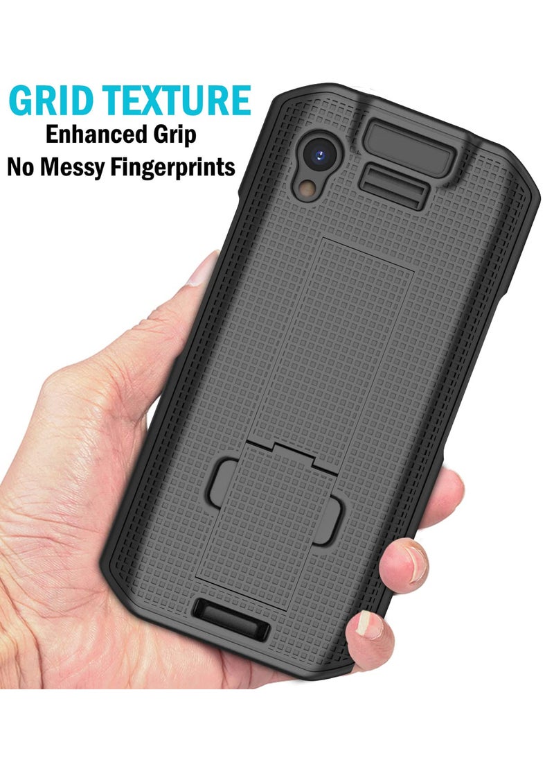 Nakedcellphone Case with Stand for Zebra TC21 TC26 Mobile Computer Scanner, Nakedcellphone Textured Slim Hard Shell Protector Cover with Kickstand - Black  - Image 4