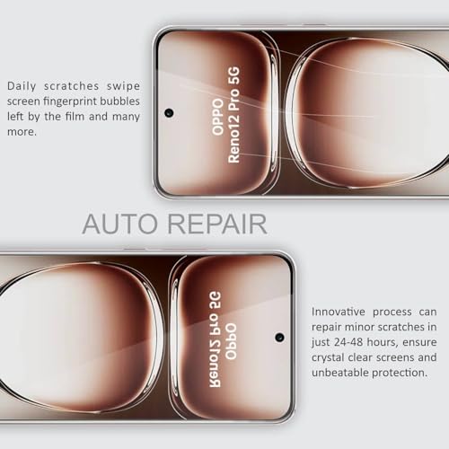 SupCares TPU Unbreakable Membrane Screen Protector for Oppo Reno 12 Pro and Oppo Reno 12 (6.7 Inch) With Easy Self Installation Kit | Fingerprint Working | Edge to Edge Coverage - Image 4