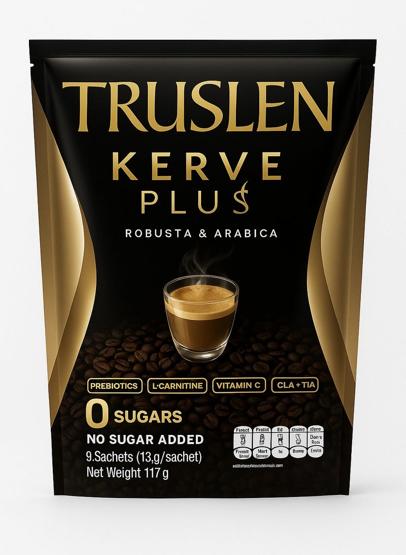 قهوة كيرف بلس روبوستا وأرابيكا - بدون إضافة سكر، منخفض السعرات الحرارية، غني بالألياف - مشروب للتخسيس وتعزيز الطاقة - 10 أكياس × 15 جم