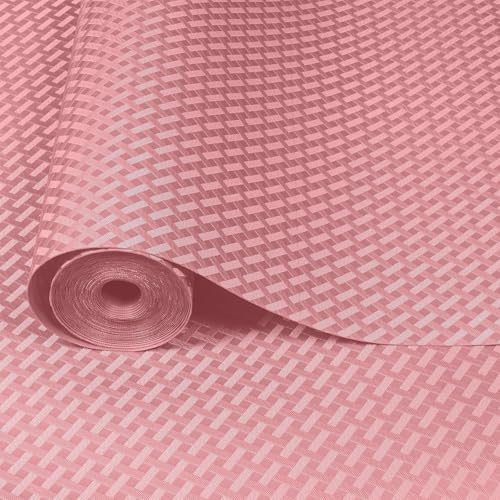 ElastPro EVA Food Grade Washable Anti Slip Mat/Sheet for Fridge, Shelf Liner, Table, Kitchen Drawer mat (Peach Crossed Stripe, 3 Meter) - Image 1