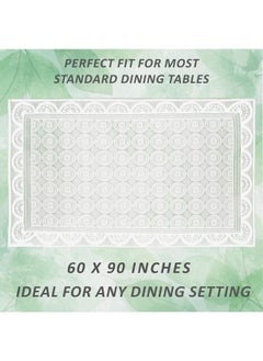 Kuber Industries Kuber Industries Dining Table cover 6 Seater|Table Cloth for 6 Seater Dining Table|Table Sheet For dining, Party, Events|Finest Cotton & Washable|Indoor And Outdoor Use "90x60" (White)  - Image 3