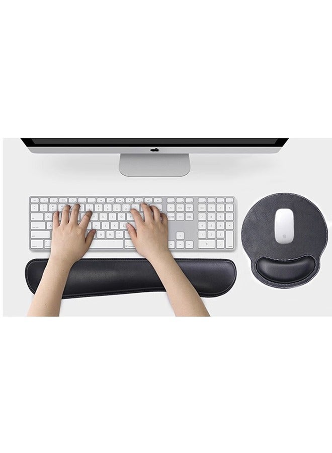 High-end PU leather Gaming Keyboard pad, Anti-slip Pad Wrist Support, Relieve Typing Pain, Perfect for Office, Gaming, Computer  - Image 2