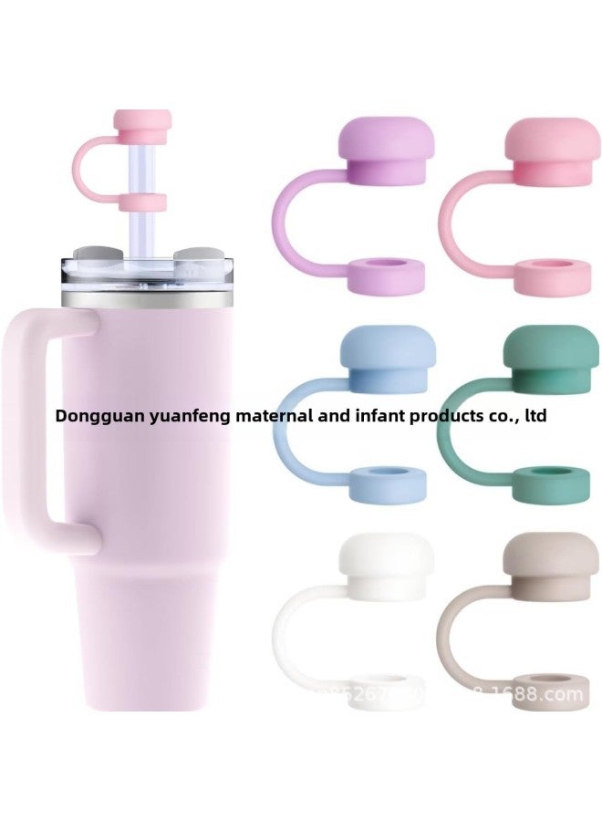 Straw Cover Cross-border Ins Simple Hot Selling Silicone Dust Cap 10mm Leak-proof Plug Vacuum Cup Straw Cup Accessories-Color:Lilac Purple-Capacity:10mm Straw Caliber - Image 2