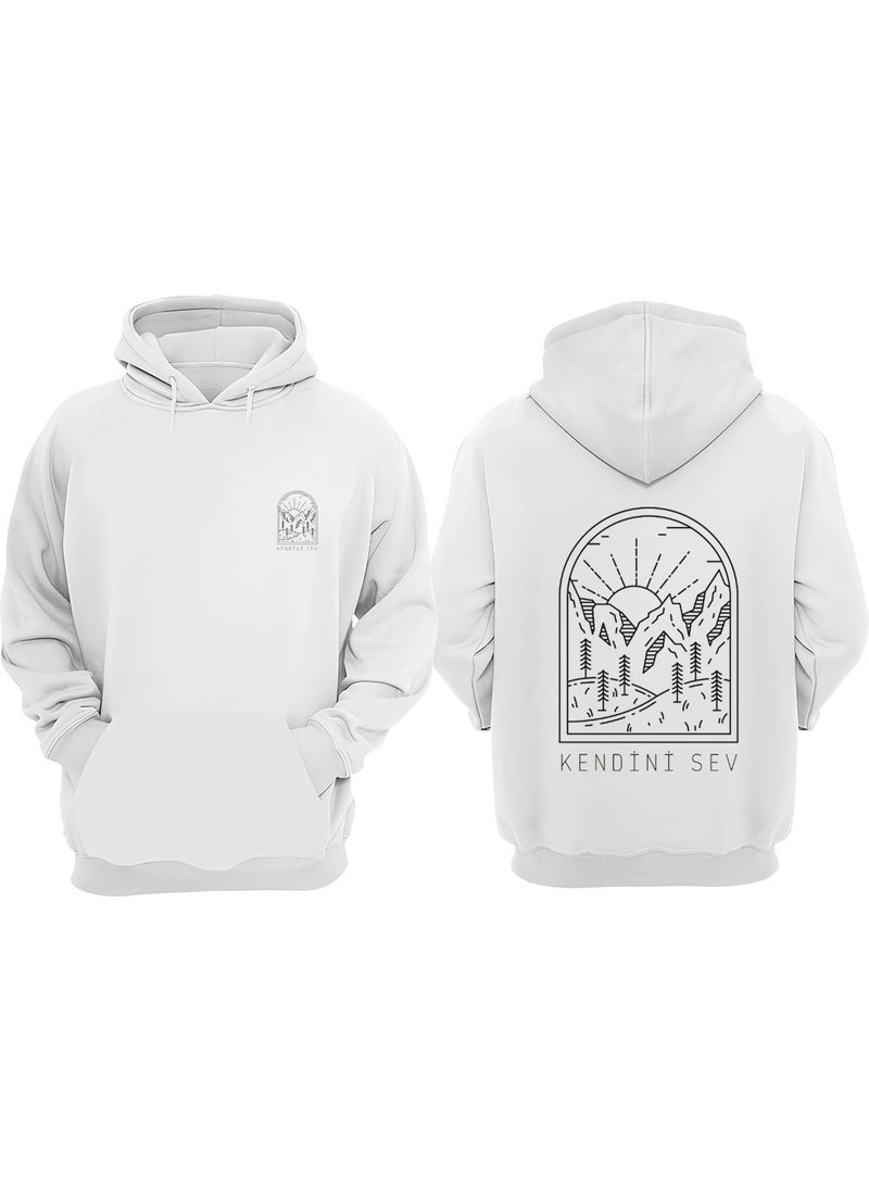 The Wert - Love Yourself Design Front Back Printed Regular Fit White Sweatshirt - Image 1