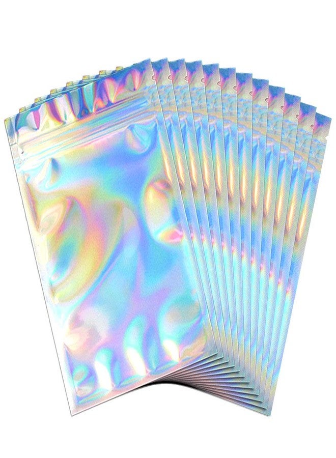 Tayfremn 100 Pieces Resealable Smell Proof Bags, Flat Clear Food Storage Bags Pouch Aluminum Plastic Packaging Bags, Rainbow Color (4x6inch) - Image 1