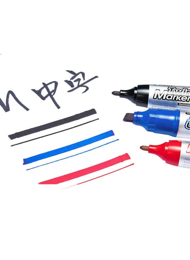 Pilot Double-Headed Marker Pen Boxed Oil-Based Marker Pen Logistics Pen Large Font Pen Mfn-15Fb Black 10-Pack - Image 1