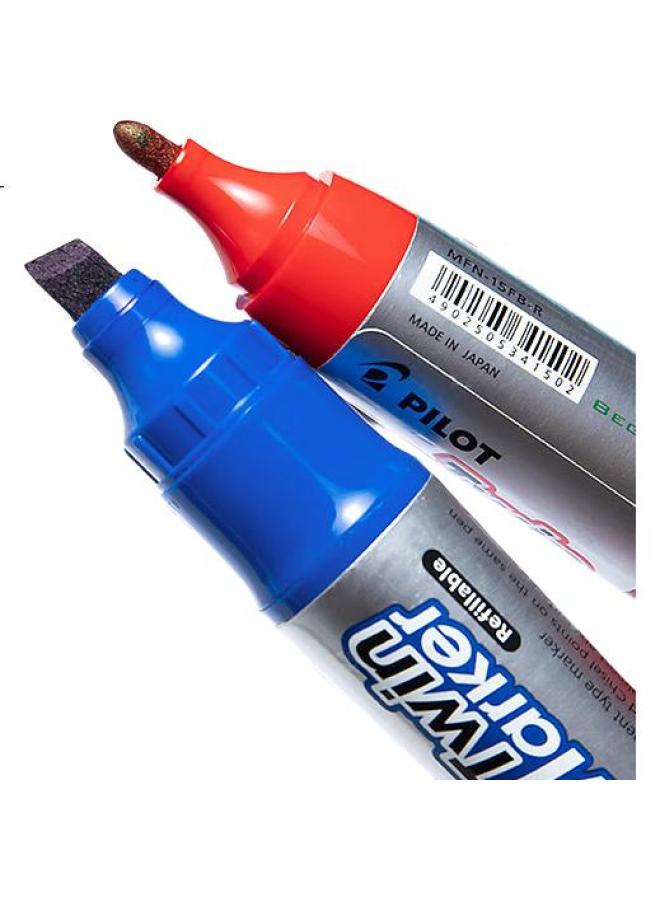 Pilot Double-Headed Marker Pen Boxed Oil-Based Marker Pen Logistics Pen Large Font Pen Mfn-15Fb Black 10-Pack - Image 2