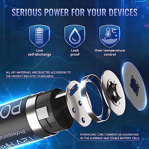 POWEROWL Rechargeable AA Batteries, 2800mAh High Capacity Double A Batteries NiMH Low Self Discharge, Qty 20 - Image 3