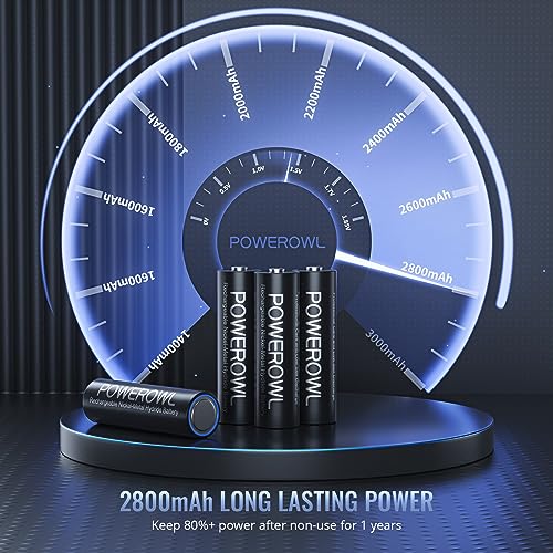 POWEROWL Rechargeable AA Batteries, 2800mAh High Capacity Double A Batteries NiMH Low Self Discharge, Qty 20 - Image 4