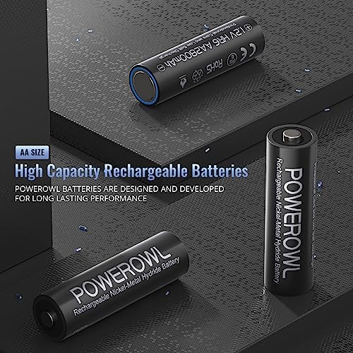 POWEROWL Rechargeable AA Batteries, 2800mAh High Capacity Double A Batteries NiMH Low Self Discharge, Qty 20 - Image 2