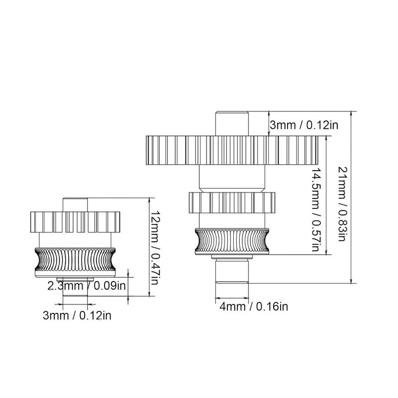 Kobra 3 Extruder Gear Kit Replacement Hardened Steel CNC POM Gear Hollow Shaft Design - Image 3