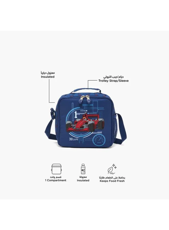 St.right St.Right Racing Car Print Lunch Bag for Boys 8-13 Years with Adjustable Strap