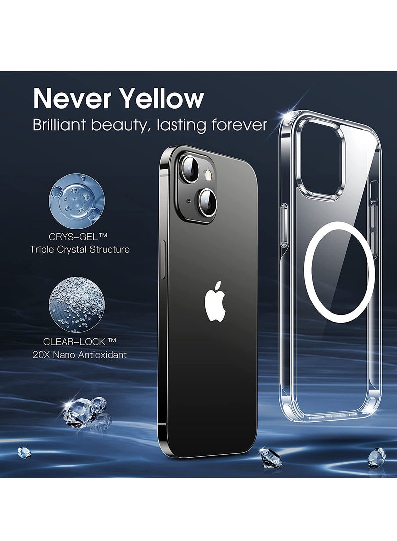 iPhone 14 Case, [Compatible with MagSafe] [10FT Military Drop Protection] Strong Magnetic Shockproof Protective Slim Thin iPhone 14 Cover 6.1 inch 2022-Crystal Clear - Image 3