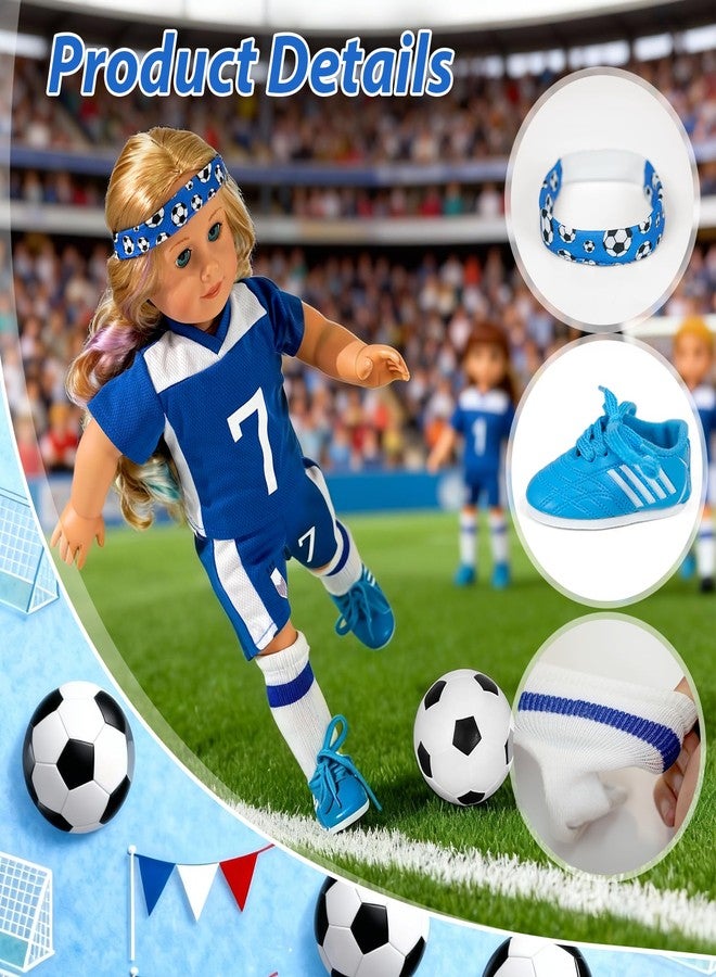 ARTST American 18 inch Doll Clothes Accessories-Soccer Uniform Valentine's Gifts for 18 Inch Girl Dolls (Sports) - Image 4