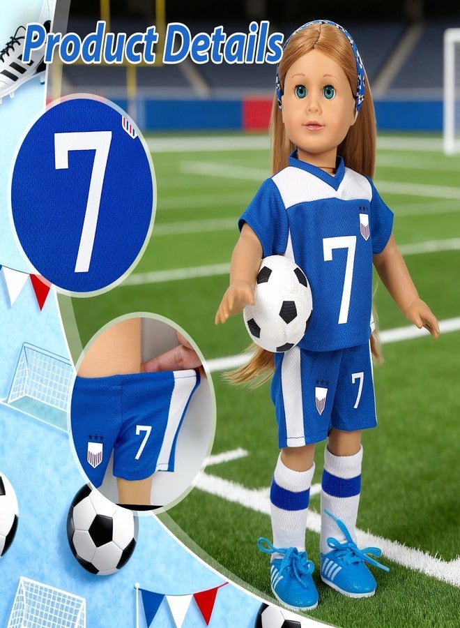 ARTST American 18 inch Doll Clothes Accessories-Soccer Uniform Valentine's Gifts for 18 Inch Girl Dolls (Sports) - Image 3