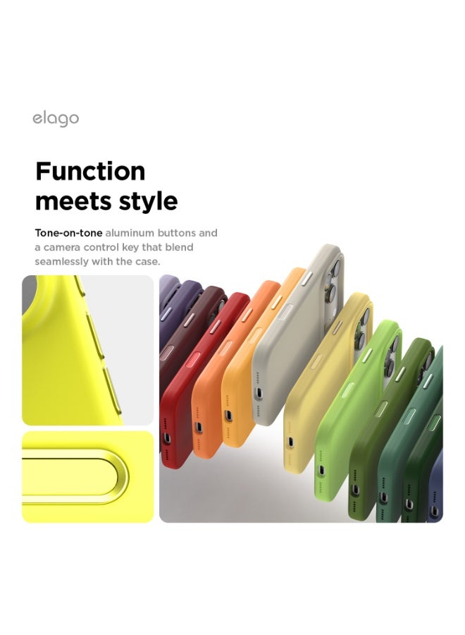Elago Magnetic Liquid Silicone for iPhone 17 Pro case cover [Camera Control Button Cover] compatible with MagSafe Shockproof - Neon Yellow - Image 4