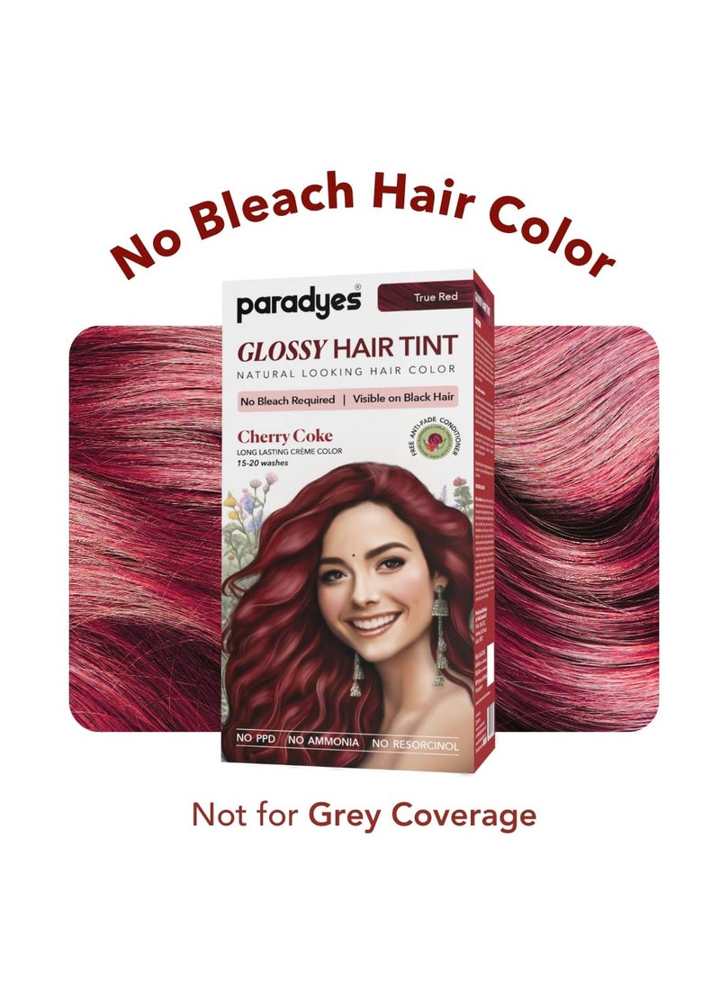 Paradyes No Bleach Cherry Coke Glossy Hair Tint, Ammonia-Free Formula for Natural Black Hair, Visible on Natural Black Hair, Includes Anti-Fade Conditioner for Long-Lasting Shine, 6.6 True Red - Image 2