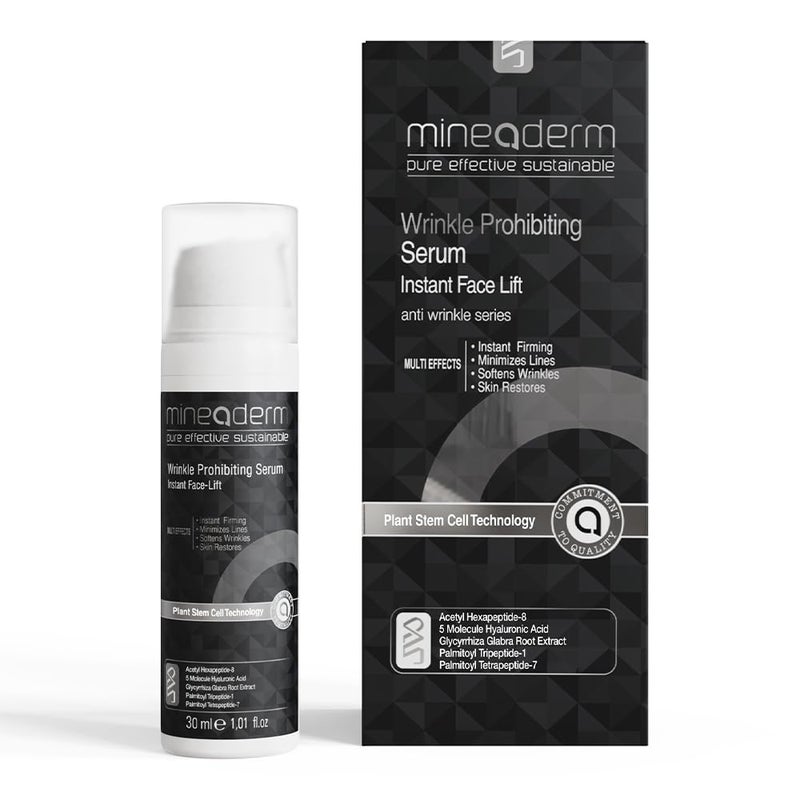 Mineaderm AntiWrinkle Facial Serum with Hyaluronic Acid Firming Wrinkle Prohibiting Face Serum Instant FaceLift AntiAging and Skin Brightening Serum for Women Reduces Fine Lines and Dark Spots - Image 1