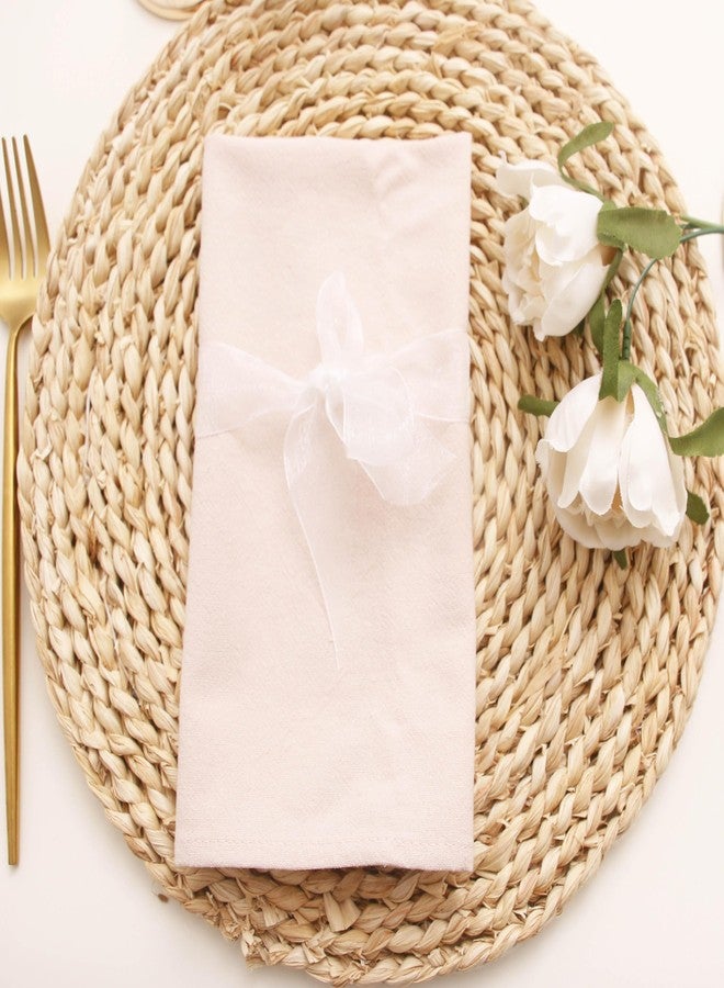 JINVASE Dinner Cloth Napkins Bulk, Cotton Linen Napkins,Washable Napkins for Weddings Decorations (Champagne Blush, 12 Pack) - Image 3