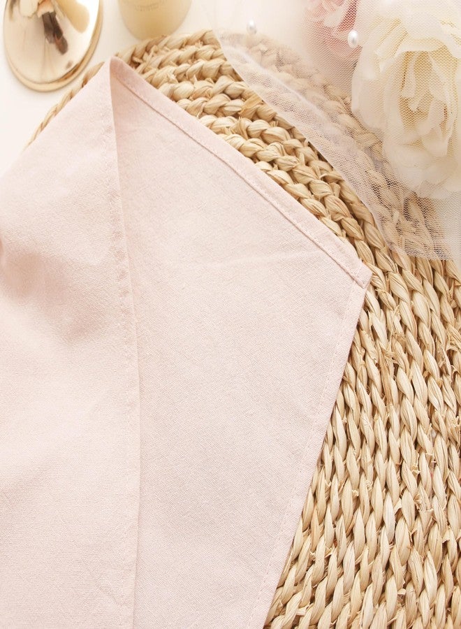 JINVASE Dinner Cloth Napkins Bulk, Cotton Linen Napkins,Washable Napkins for Weddings Decorations (Champagne Blush, 12 Pack) - Image 4