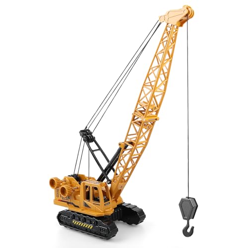 AtomDream Tech Diecast Crane Truck Toy for Boys Ages 312 Metal Construction Toy Truck with Manual Lifting Arm Heavy Duty Toy Crane Vehicles for Kids Christmas Birthday Gift for Toddlers and Children - Image 1