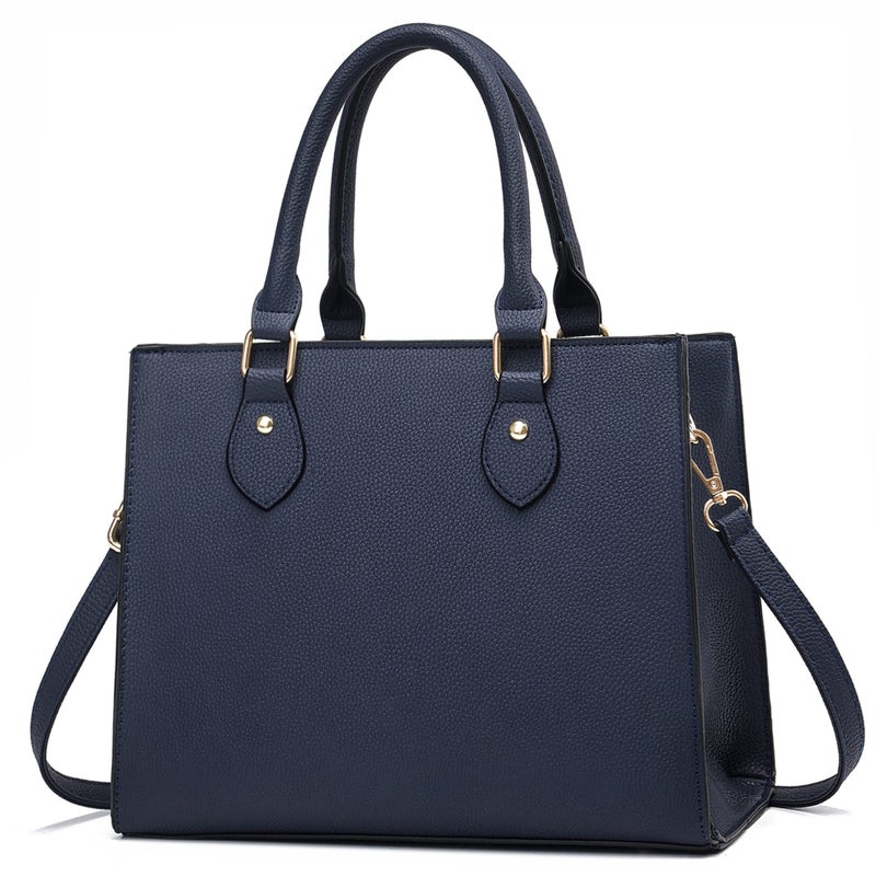 CHICAROUSAL Crossbody Purses and Handbags for Women PU Leather Tote Top Handle Satchel Shoulder Bags (Liz Navy Blue) - Image 1