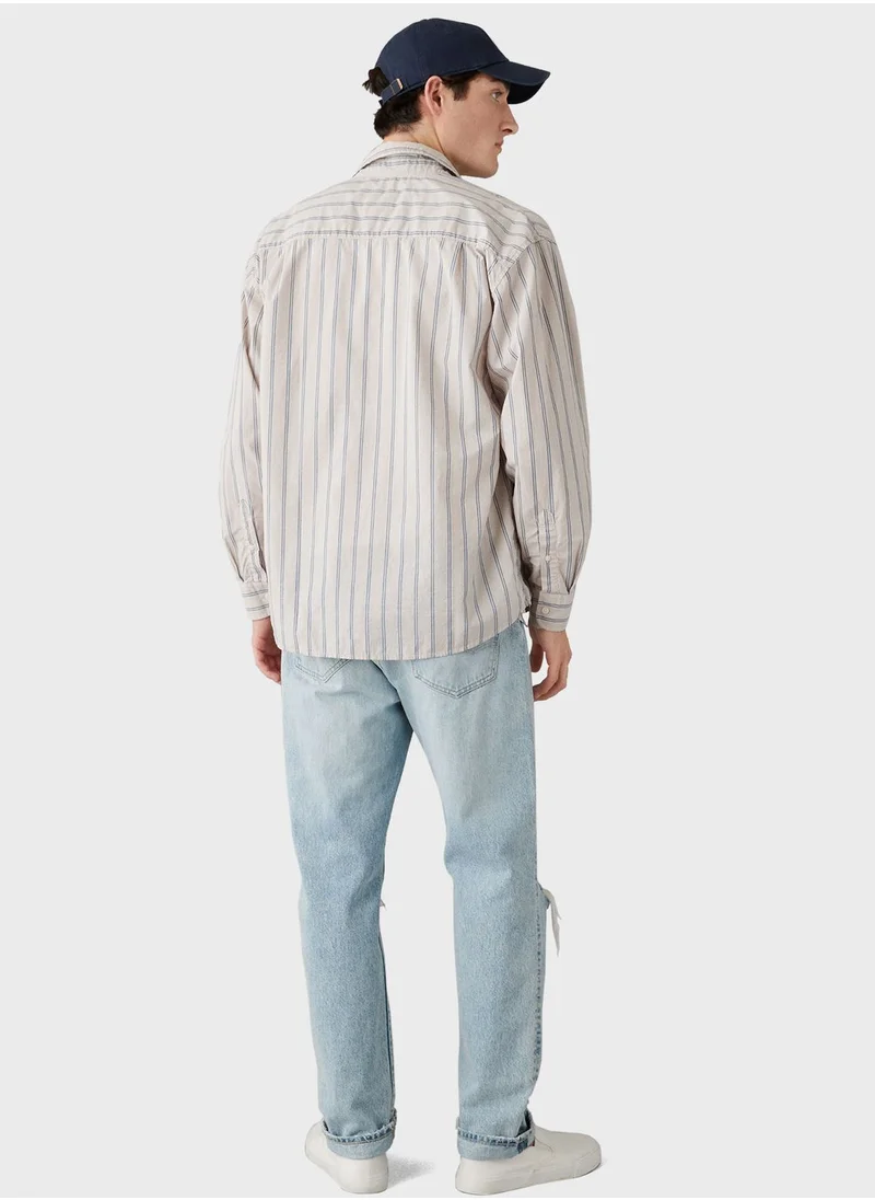 American Eagle Striped Relaxed Fit Shirt