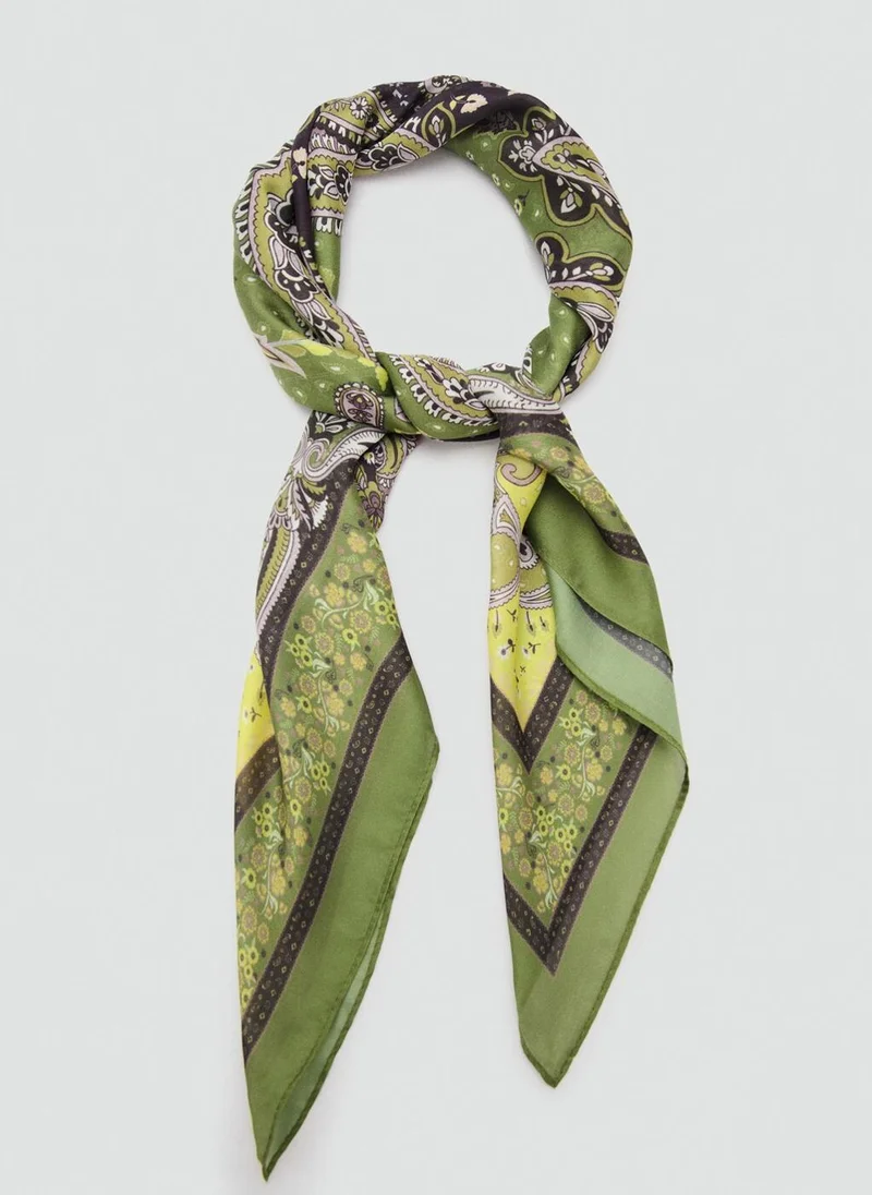 MANGO Paisley Print Scarf