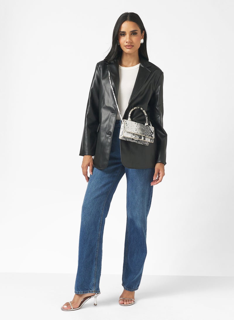 Ginger Oversize PU Leather Blazer - Image 4
